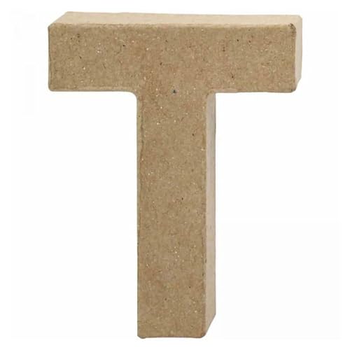 CREATIV DISCOUNT Papp-Buchstabe, 10 cm, Stärke 1,7 cm, Natur, T von CREATIV DISCOUNT