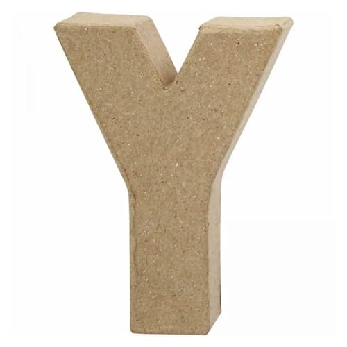 CREATIV DISCOUNT Papp-Buchstabe, 10 cm, Stärke 1,7 cm, Natur, Y von CREATIV DISCOUNT