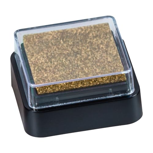 CREATIV DISCOUNT Stempelkissen Mini, 3 x 3 cm, auf Öl/Wasser-Basis, Gold von CREATIV DISCOUNT