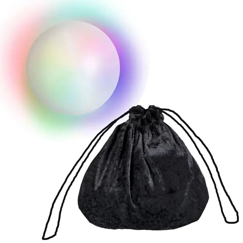 CREATIV DISCOUNT Wahrsager-Set/Hexenset mit leuchtender Kugel und Samtbeutel, 2-teilig, ideal für Karneval, Halloween, Hexenkostüm, Wahrsagerin von CREATIV DISCOUNT