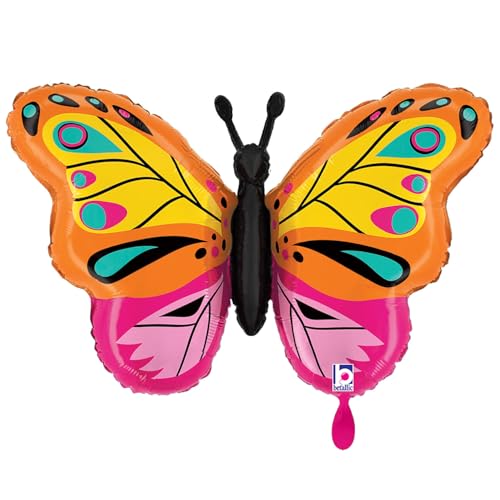 NEU Folienballon Farbenfroher Schmetterling, bunt, 75x46cm von CREATIV DISCOUNT