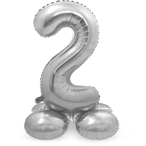 NEU Folienballon Große Zahl 2, mit Standfuß, Silber, ca. 72cm, Zahlenballon NEU Folienballon Große Zahl 2, mit Standfuß, Silber, ca. 72cm, Zahlenballon von CREATIV DISCOUNT