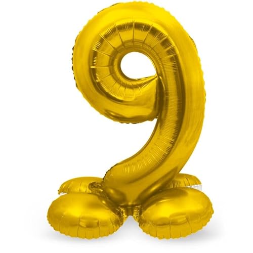 NEU Folienballon Große Zahl 9, mit Standfuß, Gold, ca. 72cm, Zahlenballon NEU Folienballon Große Zahl 9, mit Standfuß, Gold, ca. 72cm, Zahlenballon von CREATIV DISCOUNT