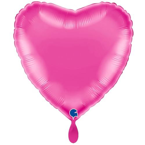 NEU Folienballon Herzballon, ca. 43cm, unifarben, fuchsia von CREATIV DISCOUNT