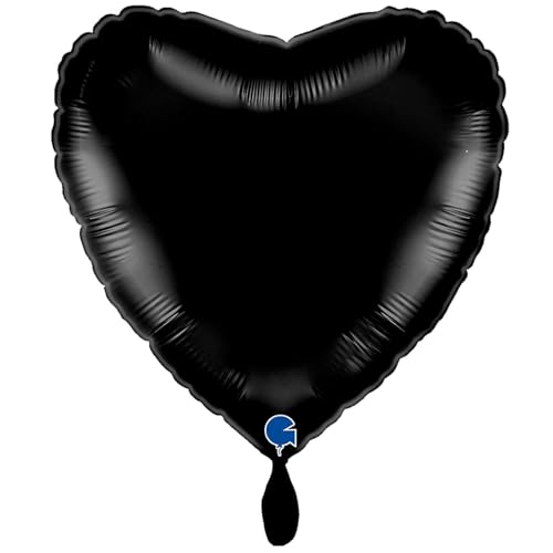 NEU Folienballon Herzballon, ca. 43cm, unifarben, schwarz von CREATIV DISCOUNT