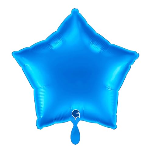 NEU Folienballon Stern, ca. 42x40cm, unifarben, blau von CREATIV DISCOUNT