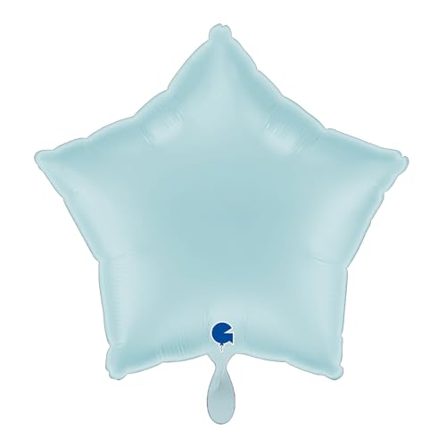 NEU Folienballon Stern, ca. 42x40cm, unifarben, hellblau von CREATIV DISCOUNT