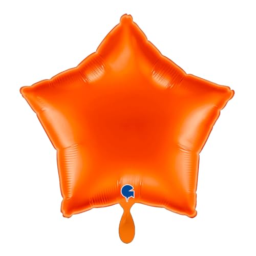 NEU Folienballon Stern, ca. 42x40cm, unifarben, orange von CREATIV DISCOUNT