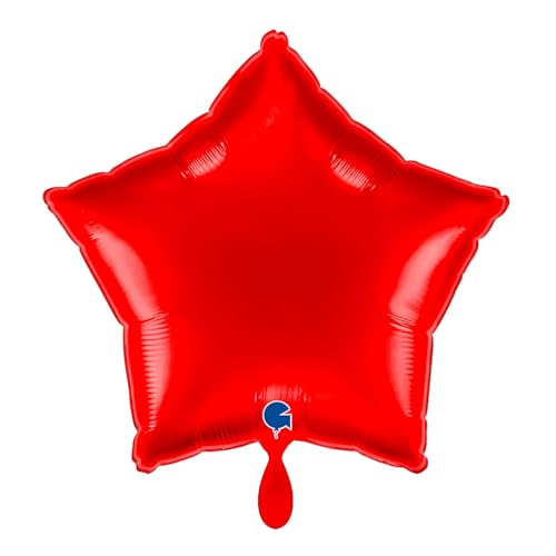 NEU Folienballon Stern, ca. 42x40cm, unifarben, rot von CREATIV DISCOUNT