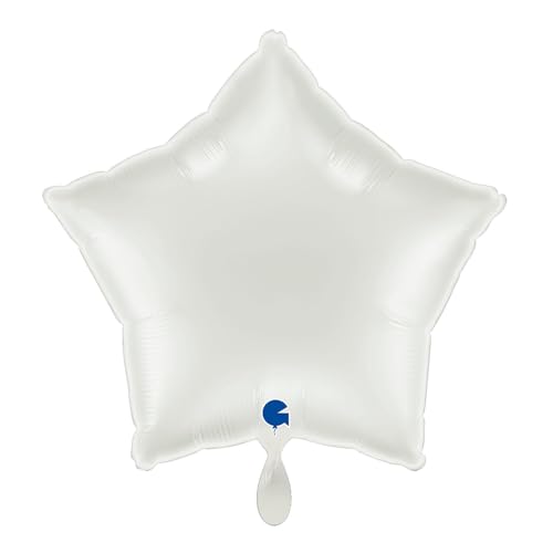 NEU Folienballon Stern, ca. 42x40cm, unifarben, weiß von CREATIV DISCOUNT