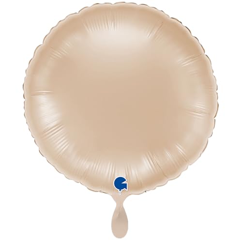 NEU Folienballon rund, ca. 38cm, unifarben, creme von CREATIV DISCOUNT