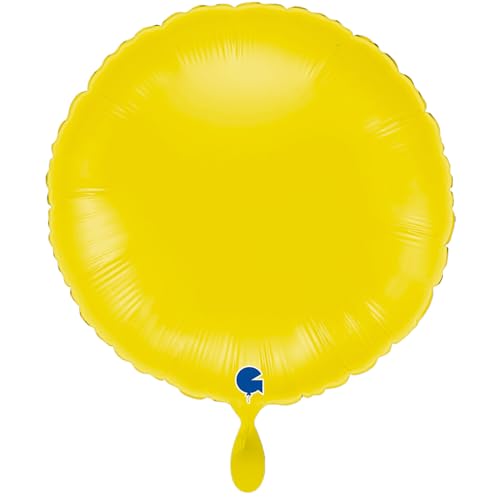 NEU Folienballon rund, ca. 38cm, unifarben, gelb von CREATIV DISCOUNT