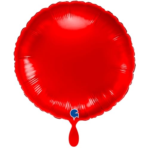 NEU Folienballon rund, ca. 38cm, unifarben, rot von CREATIV DISCOUNT