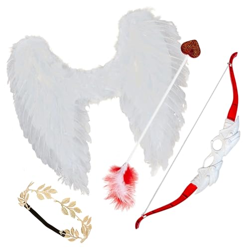 Party Discount Amor Kostümset 4-teilig mit Lorbeerkranz, Flügel weiß, Pfeil und Bogen, Verkleidung für Cupido, Liebesgott, Liebesbote, ideal für Karneval, Fasching, Halloween, Valentinstag Party Discount Amor Kostümset 4-teilig mit Lorbeerkranz, Flügel weiß, Pfeil und Bogen, Verkleidung für Cupido, Liebesgott, Liebesbote, ideal für Karneval, Fasching, Halloween, Valentinstag von CREATIV DISCOUNT