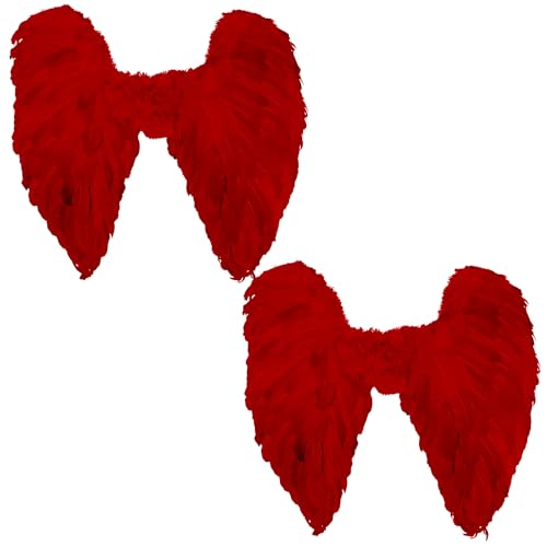 Party Discount Rote Engelsflügel Doppelpack, 2 Federflügel ca. 50cm, Kostüm Roter Engel ideal für Halloween, Karneval, Fasching, Mottoparty Party Discount Rote Engelsflügel Doppelpack, 2 Federflügel ca. 50cm, Kostüm Roter Engel ideal für Halloween, Karneval, Fasching, Mottoparty von CREATIV DISCOUNT