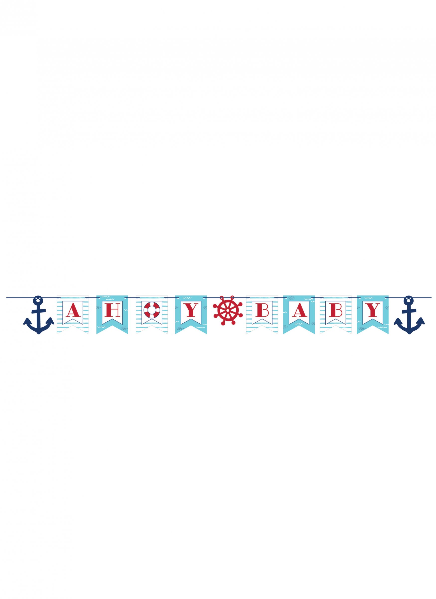 Papp-Banner Ahoy Baby Kleines Boot 188 x 14 cm Maritim von CREATIVE PARTY USA