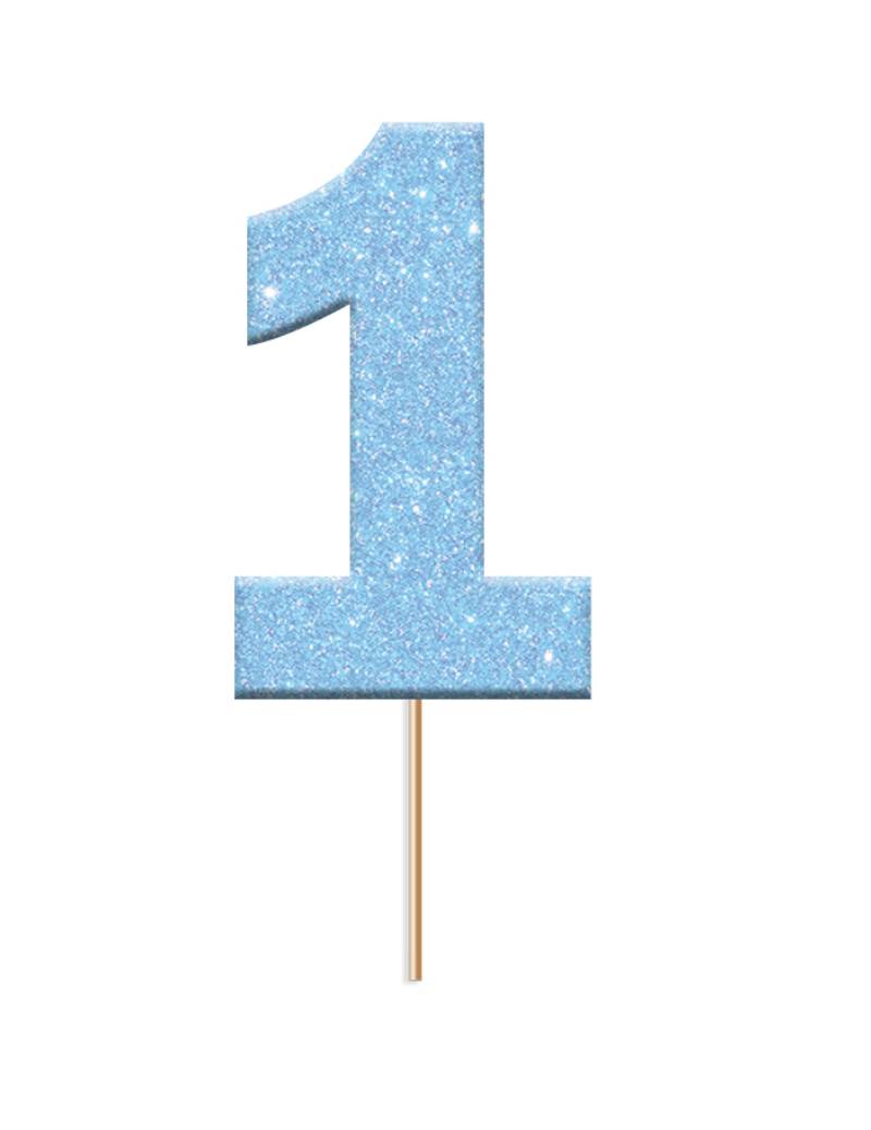12 Glitzernde Tortenstecker Zahl 1 Blau Kunststoff 12 Glitzernde Tortenstecker Zahl 1 Blau Kunststoff von CREATIVE PARTY