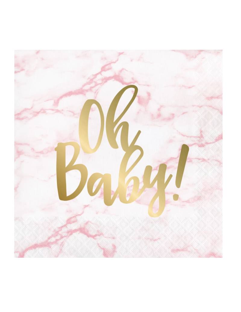 16 Papierservietten Marmor-Optik Pink + Gold Oh Baby 33x33cm 16 Papierservietten Marmor-Optik Pink + Gold Oh Baby 33x33cm von CREATIVE PARTY