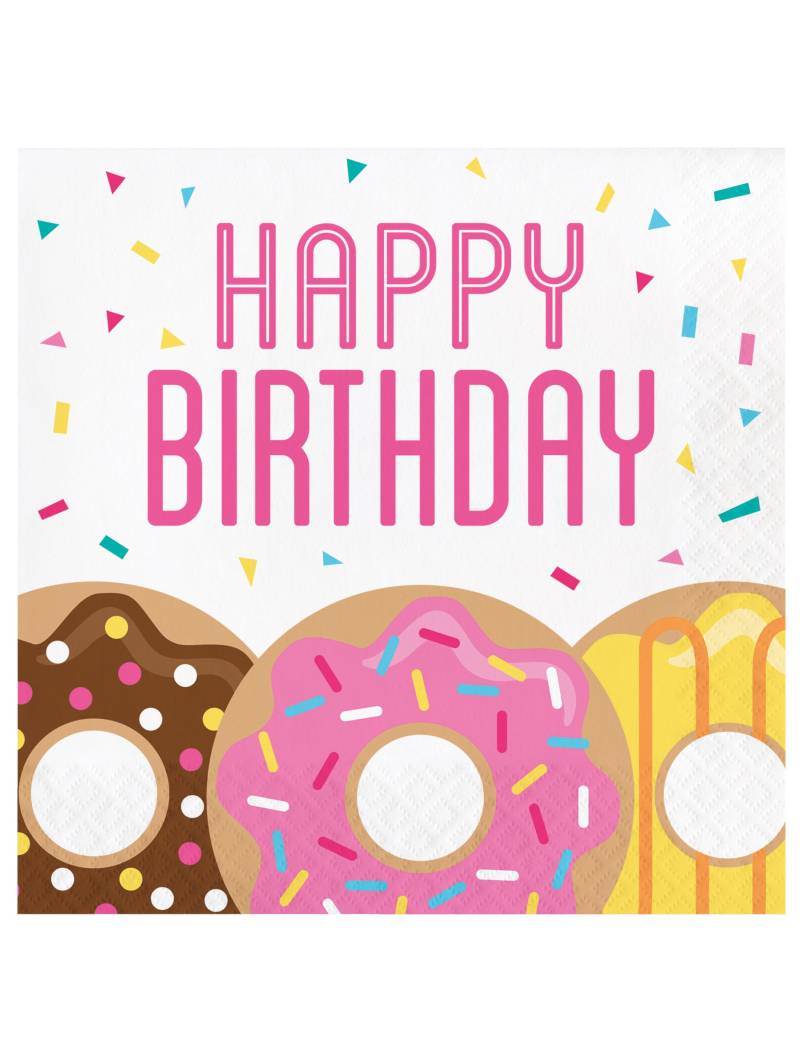 16 Servietten Donuts Papierservietten 33 x 33 cm von CREATIVE PARTY