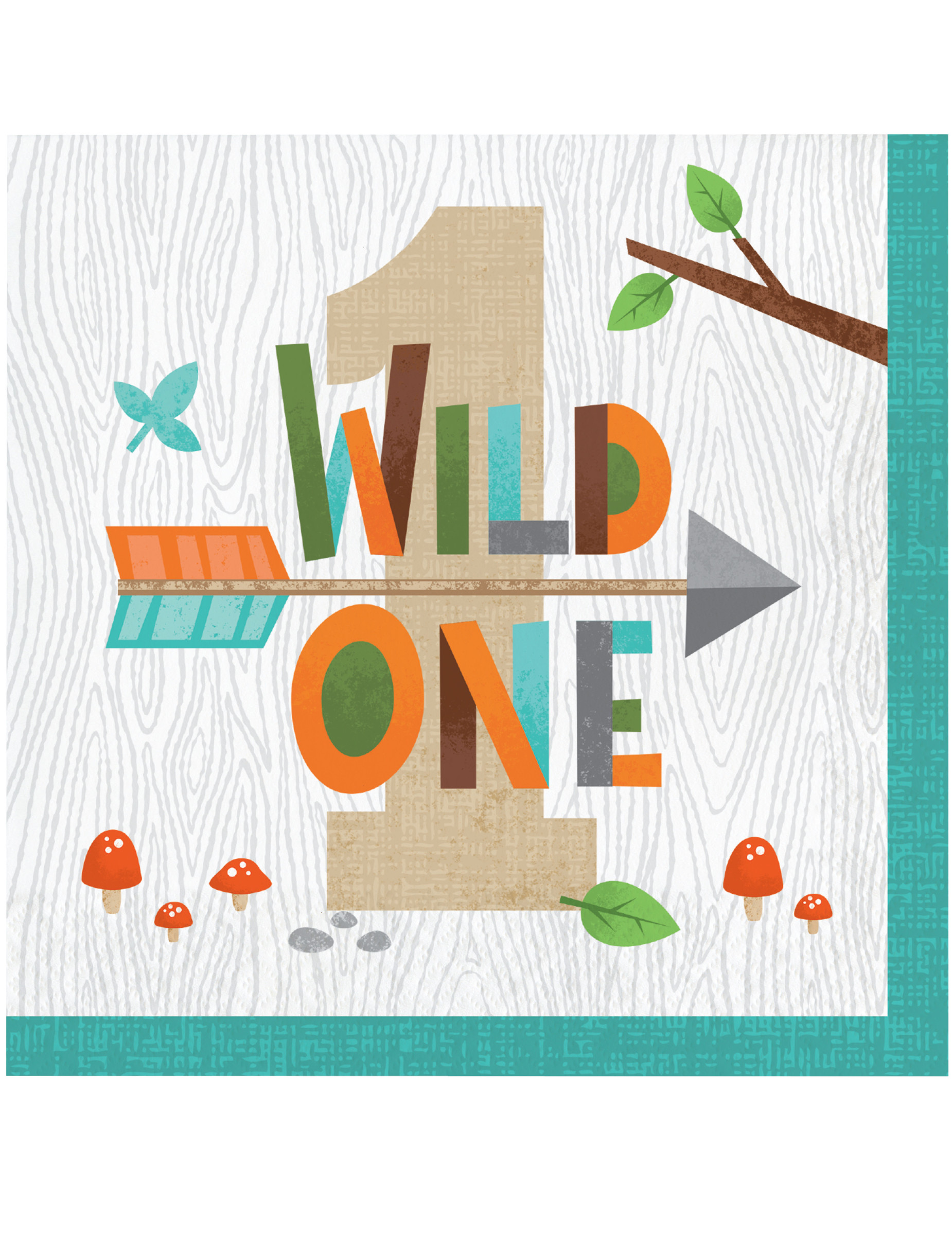 16 Servietten Wild One 1. Geburtstag Waldtiere von CREATIVE PARTY