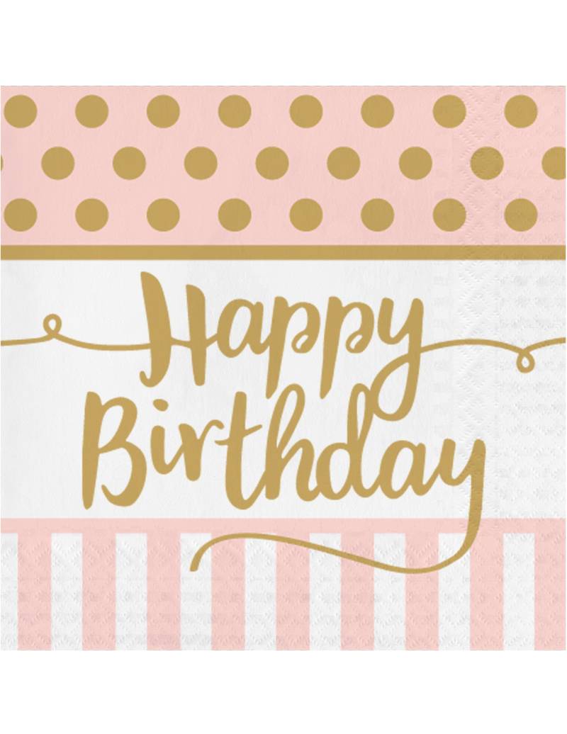 20 Papierservietten Happy Birthday Rosa und Gold 33 x 33 cm für Geburtstag 20 Papierservietten Happy Birthday Rosa und Gold 33 x 33 cm für Geburtstag von CREATIVE PARTY