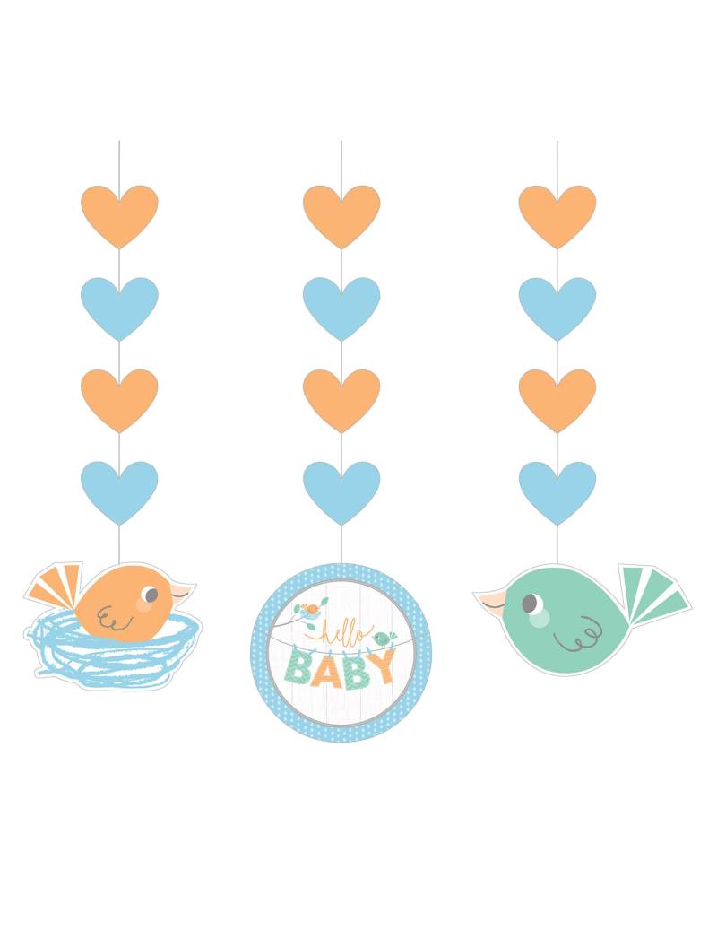 3 Hängedekorationen Hello Baby Blau 91 cm Babyparty 3 Hängedekorationen Hello Baby Blau 91 cm Babyparty von CREATIVE PARTY
