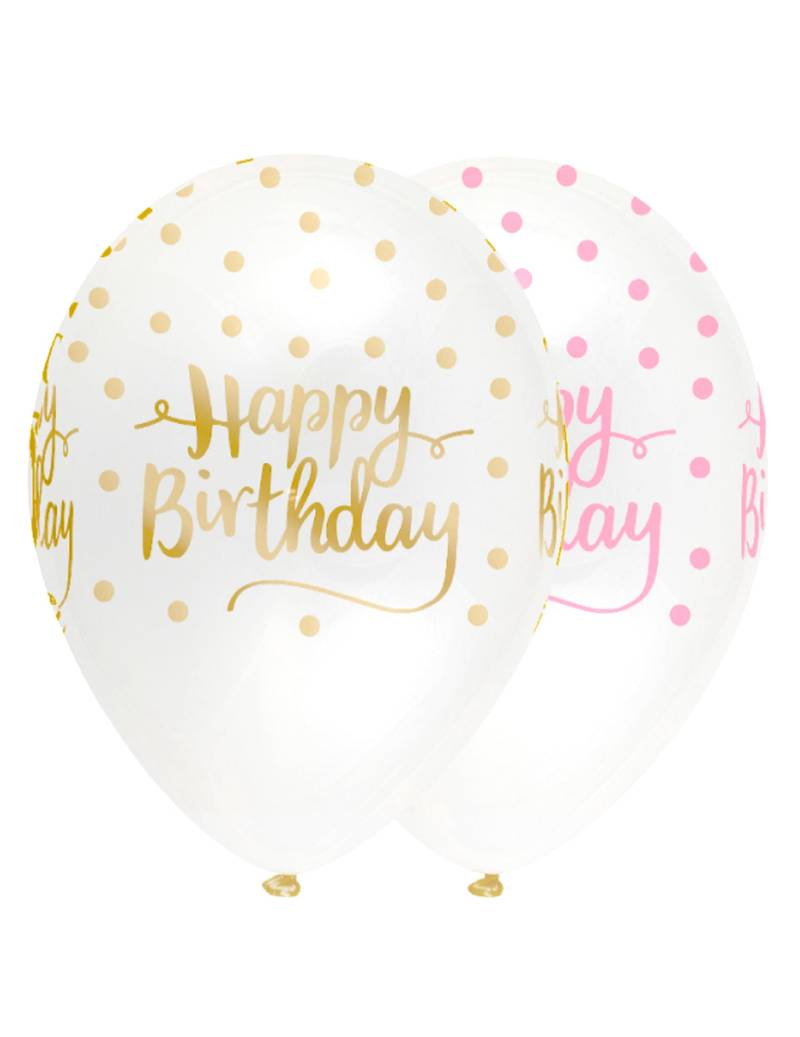 6 Happy Birthday Latexballons mit Punkten Rosa + Gold 30cm 6 Happy Birthday Latexballons mit Punkten Rosa + Gold 30cm von CREATIVE PARTY