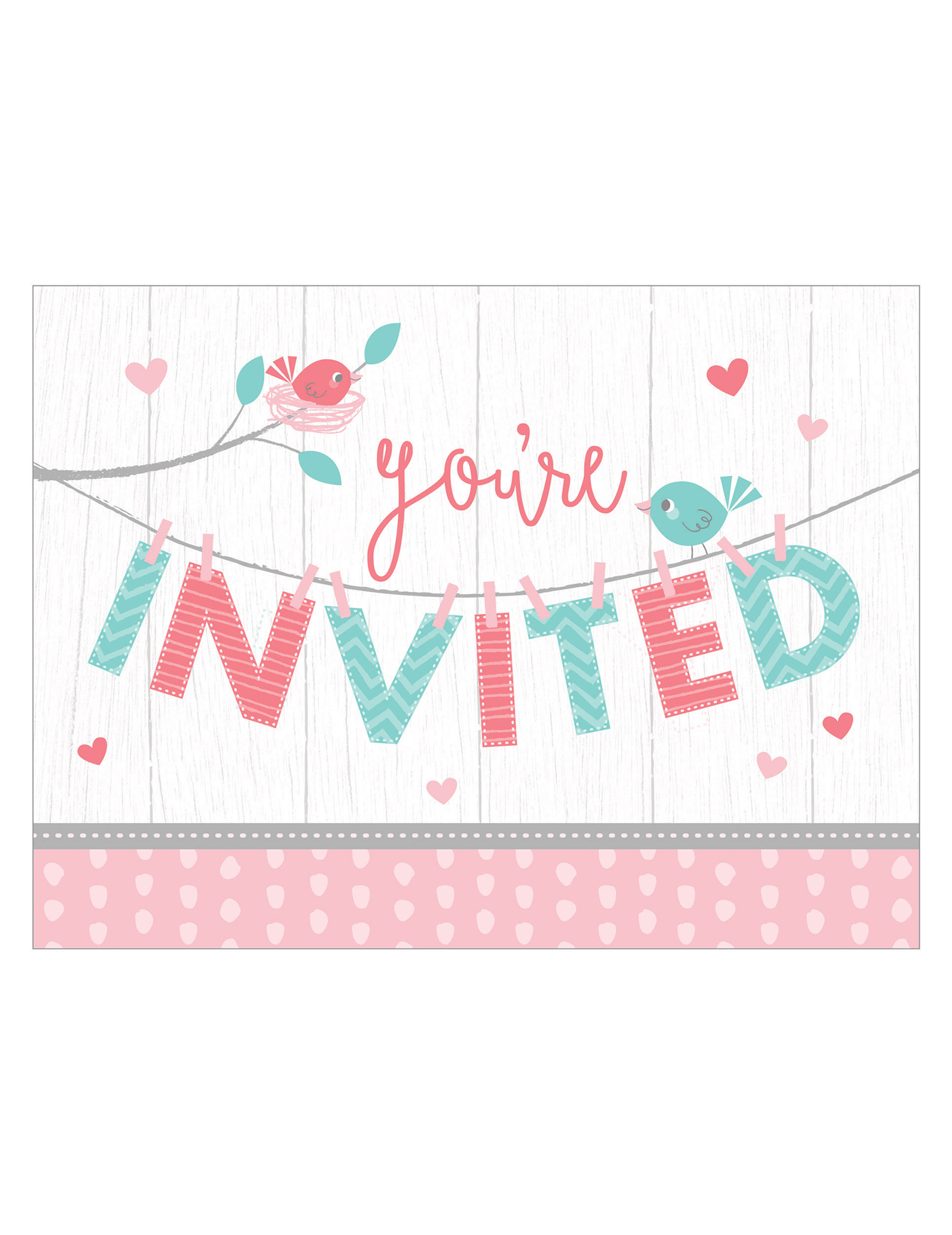 8 Hello Baby Einladungskarten zur Baby Shower 11x12 cm von CREATIVE PARTY