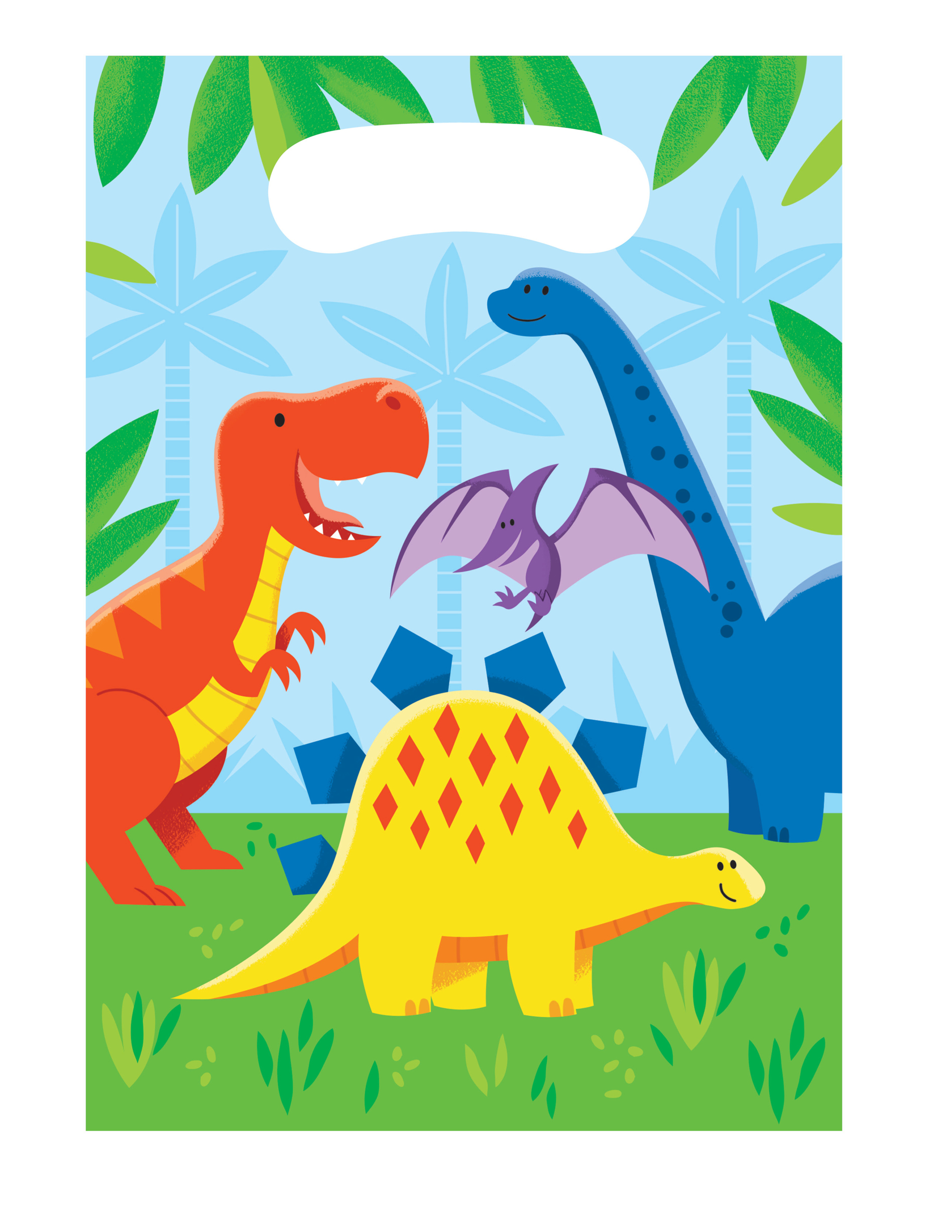8 kleine Dinosaurier Geschenktüten 23 x 16 cm zum Geburtstag von CREATIVE PARTY