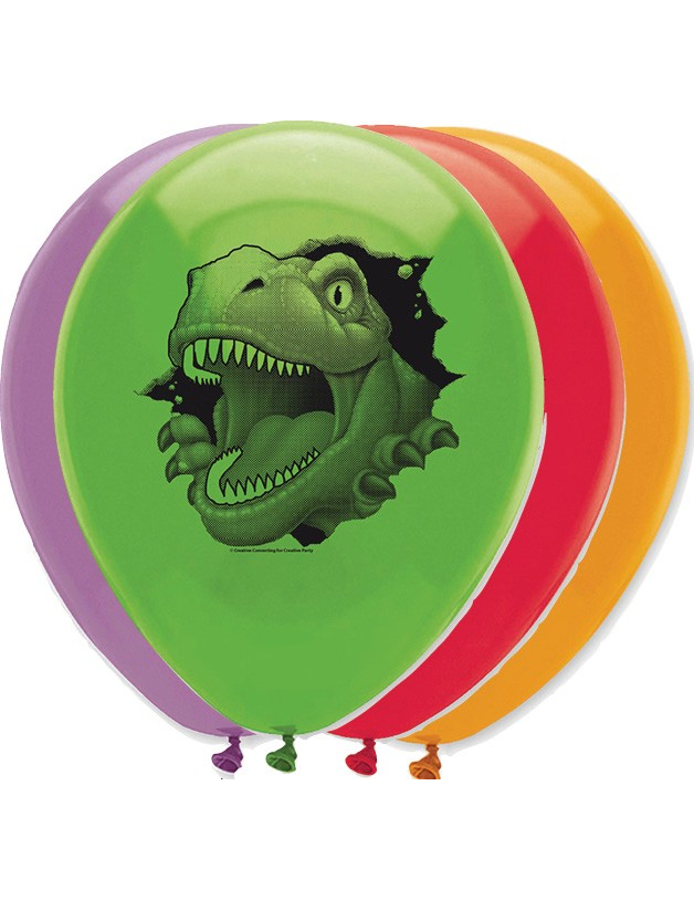 Dinosaurier-Luftballons 6 Stück bunt 30cm Dinosaurier-Luftballons 6 Stück bunt 30cm von CREATIVE PARTY