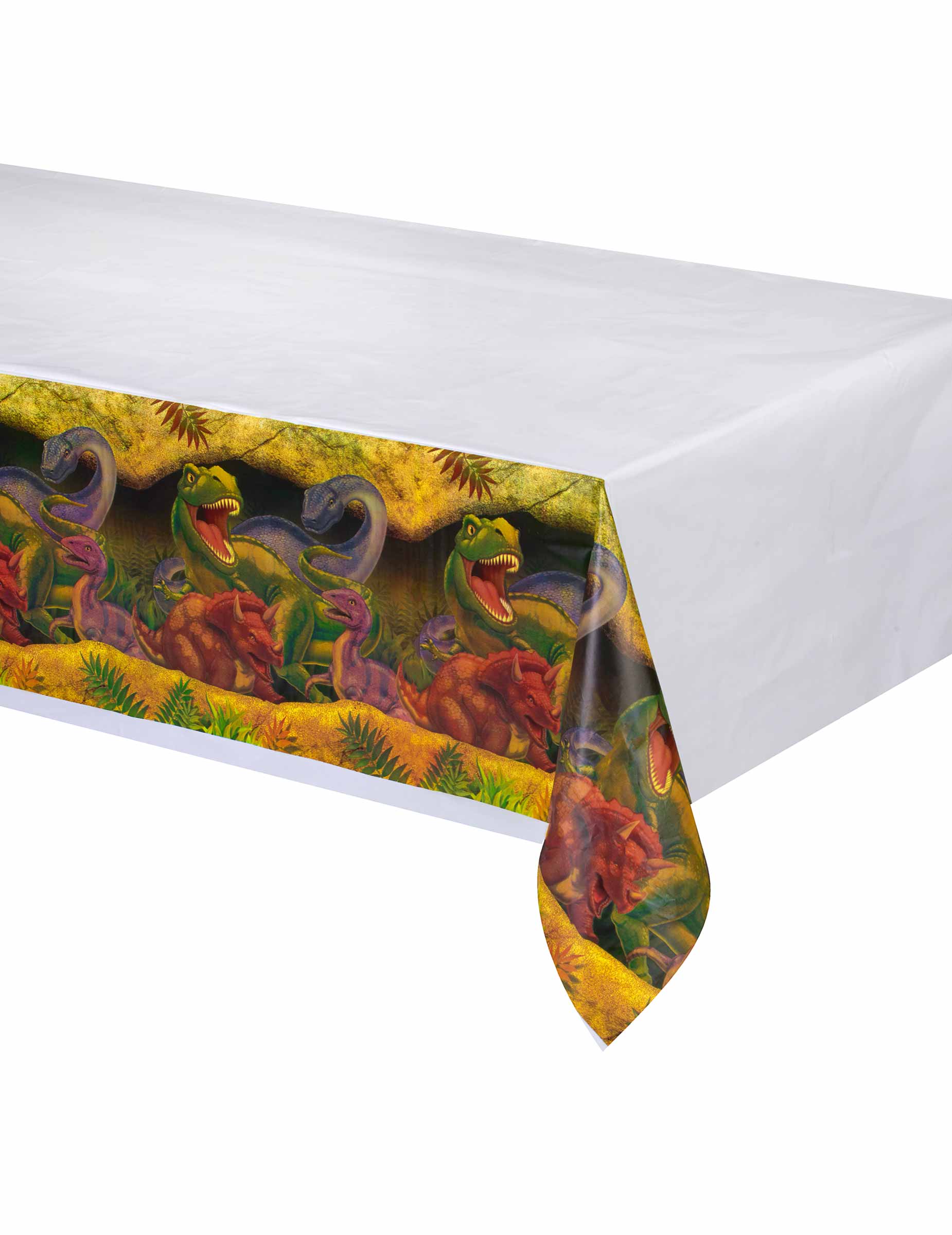 Dinosaurier-Tischdecke weiss-bunt 137x274cm Dinosaurier-Tischdecke weiss-bunt 137x274cm von BIGIEMME SRL