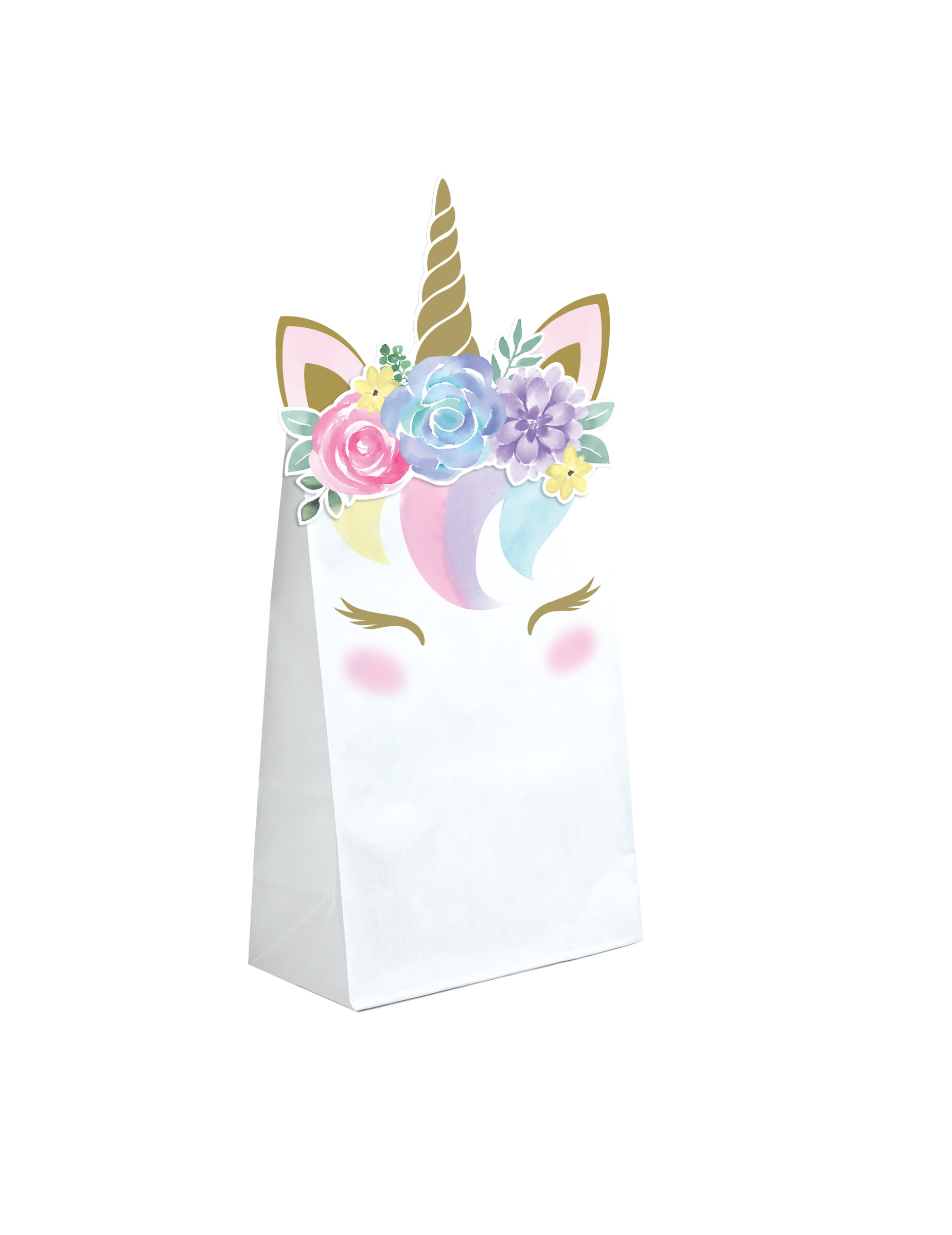 Einhorn-Geschenktüten 8 Stück weiß 11,4cm x 20cm Einhorn-Geschenktüten 8 Stück weiß 11,4cm x 20cm von BIGIEMME SRL