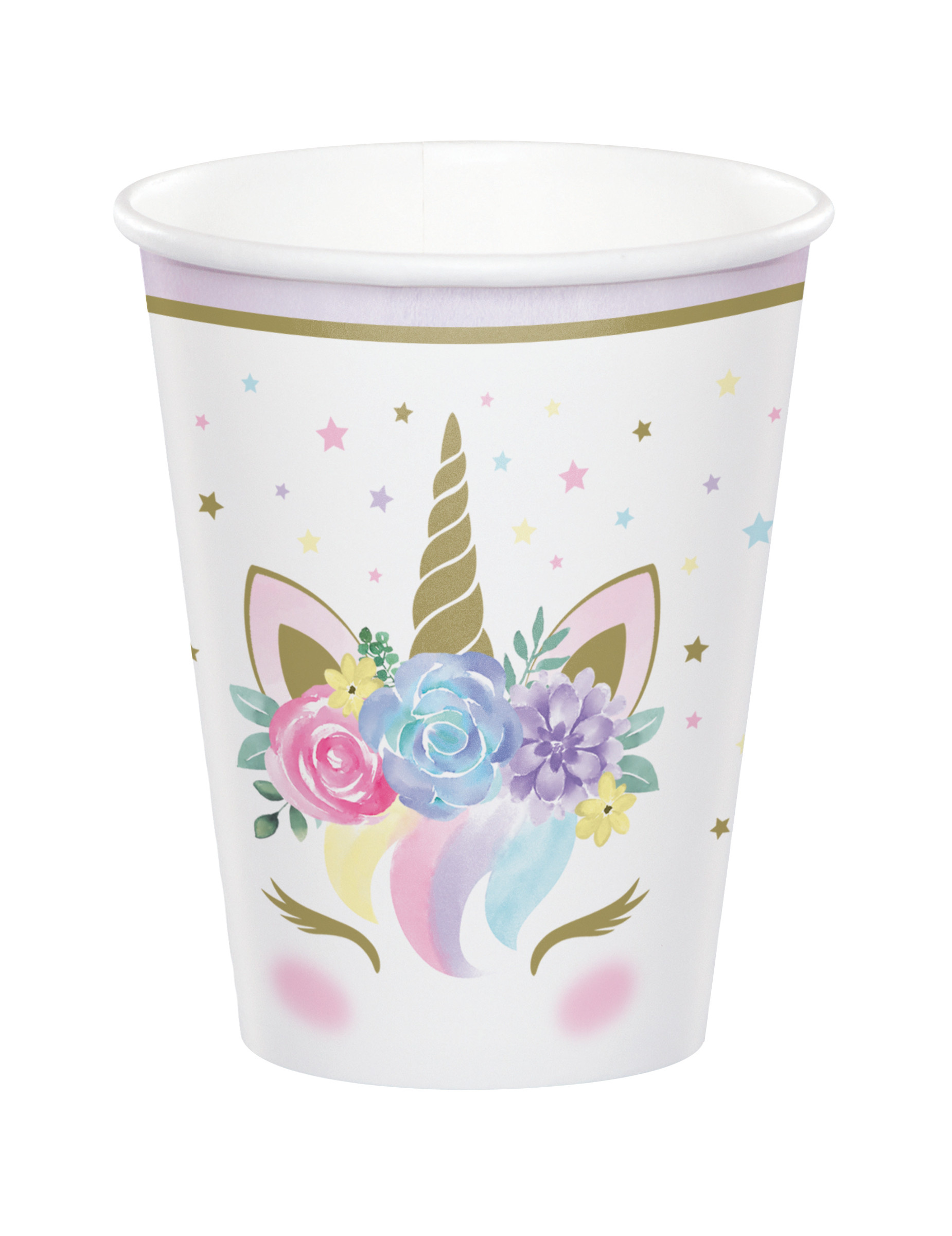 Einhorn-Pappbecher Einhornparty 8 Stück 266 ml Einhorn-Pappbecher Einhornparty 8 Stück 266 ml von BIGIEMME SRL