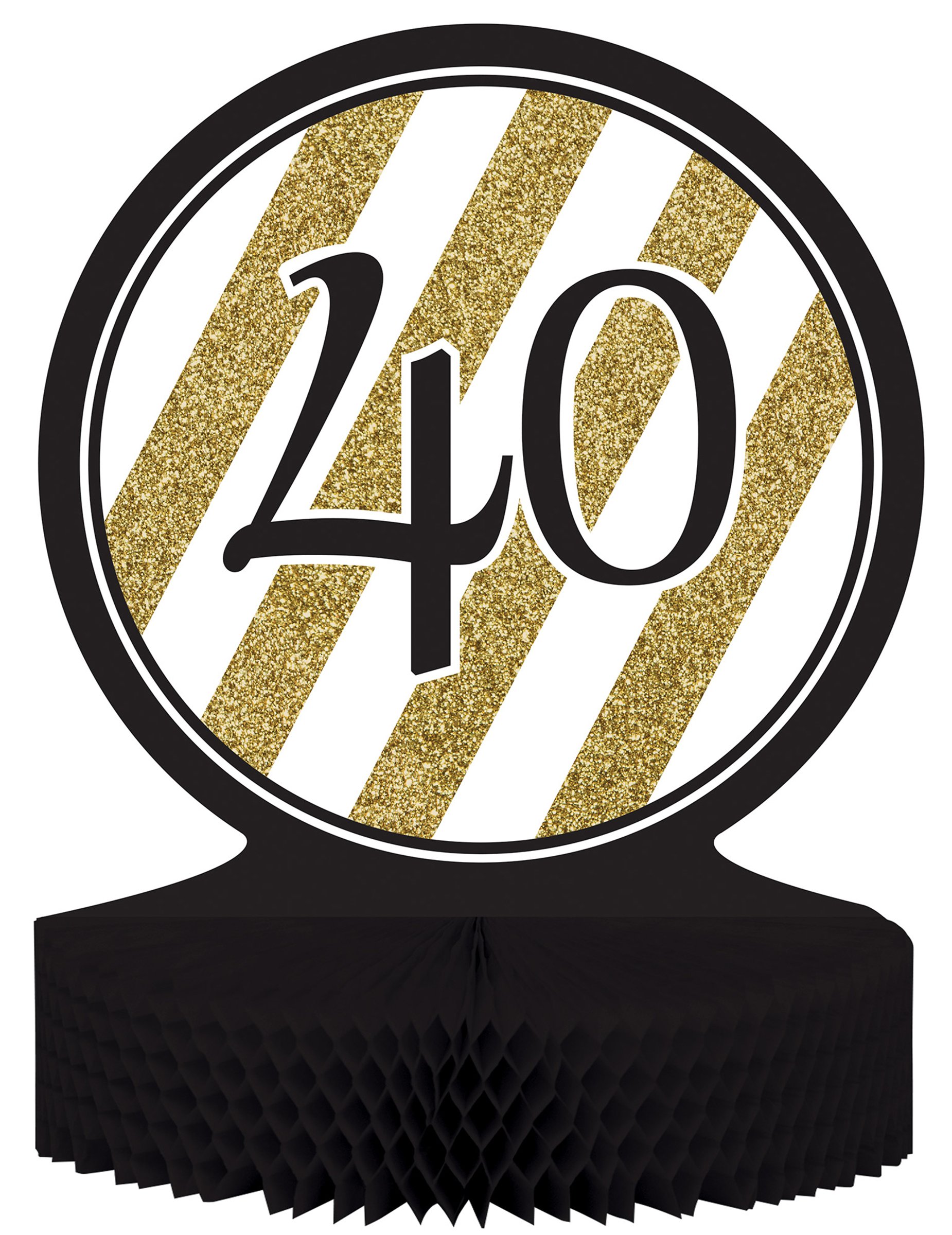 Geburtstags-Tischaufsteller 40 Jahre schwarz-gold Geburtstags-Tischaufsteller 40 Jahre schwarz-gold von CREATIVE PARTY