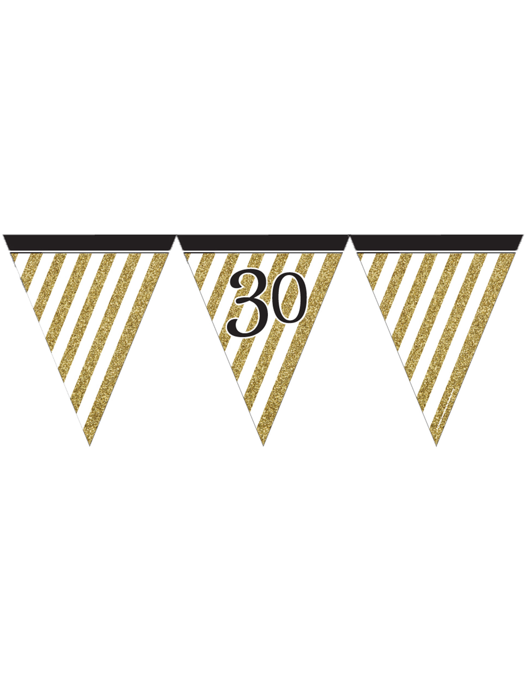 Geburtstagsparty Wimpelgirlande Zahl 30 gold-schwarz 370cm Geburtstagsparty Wimpelgirlande Zahl 30 gold-schwarz 370cm von CREATIVE PARTY
