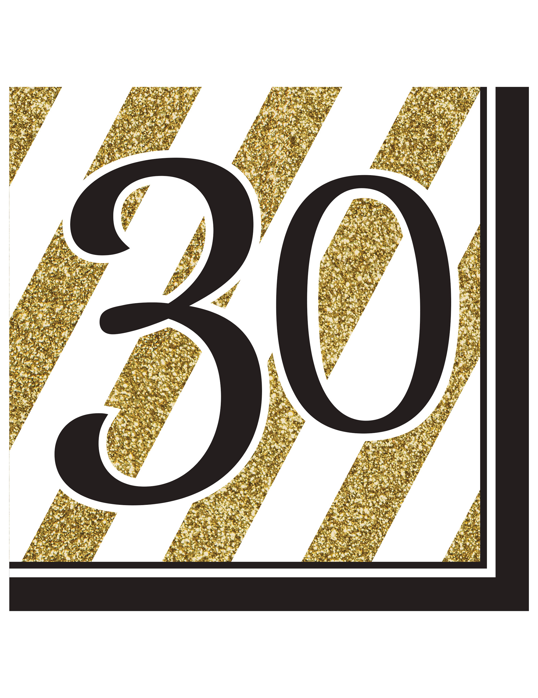 Geburtstagsservietten 30 Jahre Jubiläumsservietten 16 Stück gold-schwarz-weiss 33x33cm Geburtstagsservietten 30 Jahre Jubiläumsservietten 16 Stück gold-schwarz-weiss 33x33cm von CREATIVE PARTY