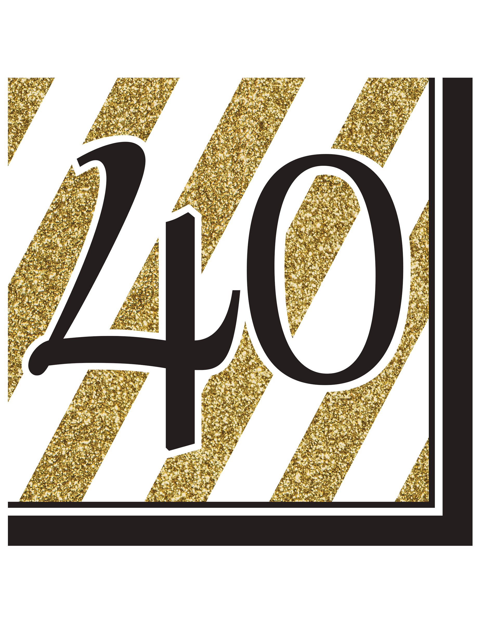 Geburtstagsservietten 40 Jahre Jubiläumsservietten 16 Stück gold-schwarz-weiss 33x33cm Geburtstagsservietten 40 Jahre Jubiläumsservietten 16 Stück gold-schwarz-weiss 33x33cm von CREATIVE PARTY