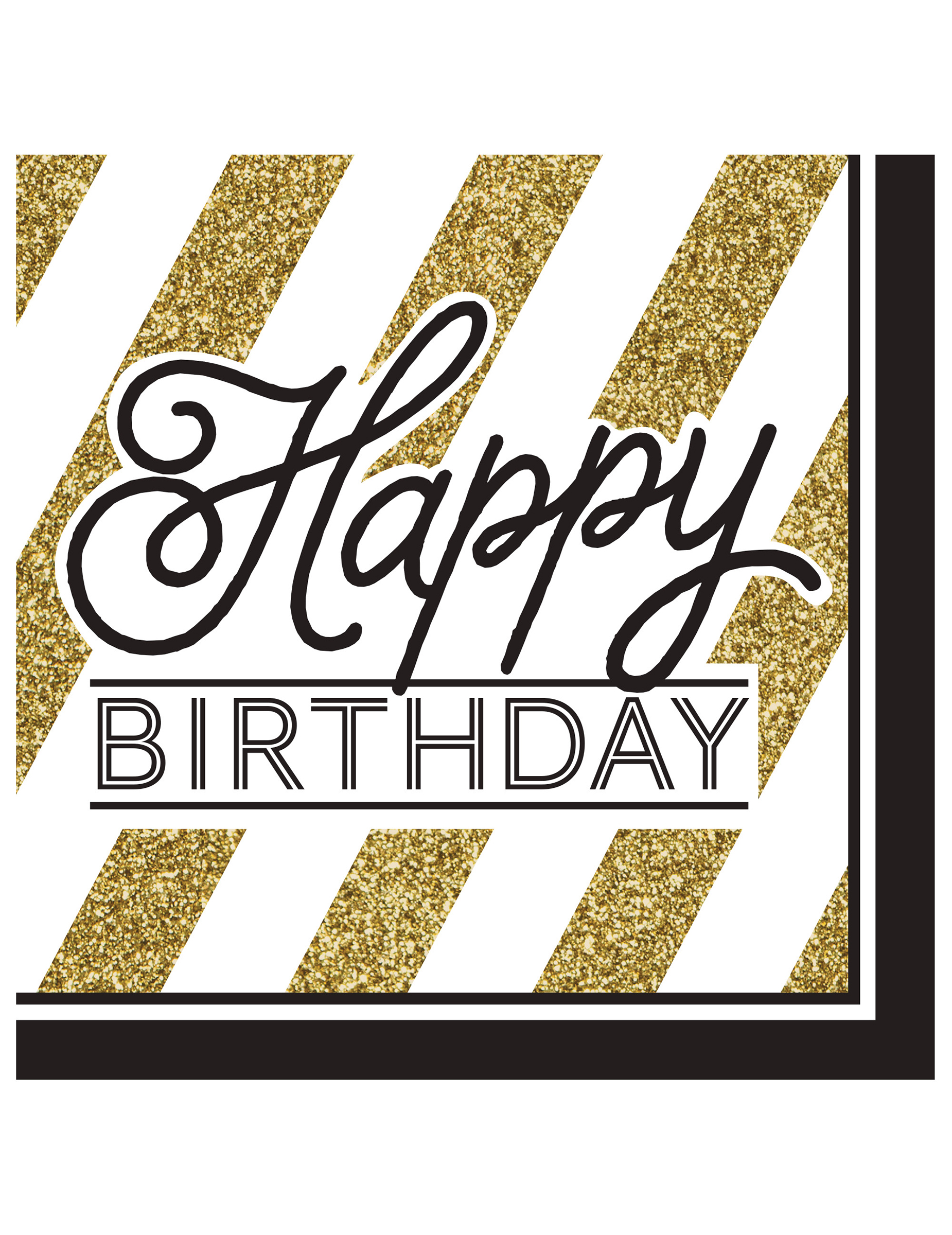 Geburtstagsservietten Happy Birthday 16 Stück gold-schwarz-weiss 33x33cm Geburtstagsservietten Happy Birthday 16 Stück gold-schwarz-weiss 33x33cm von BIGIEMME SRL