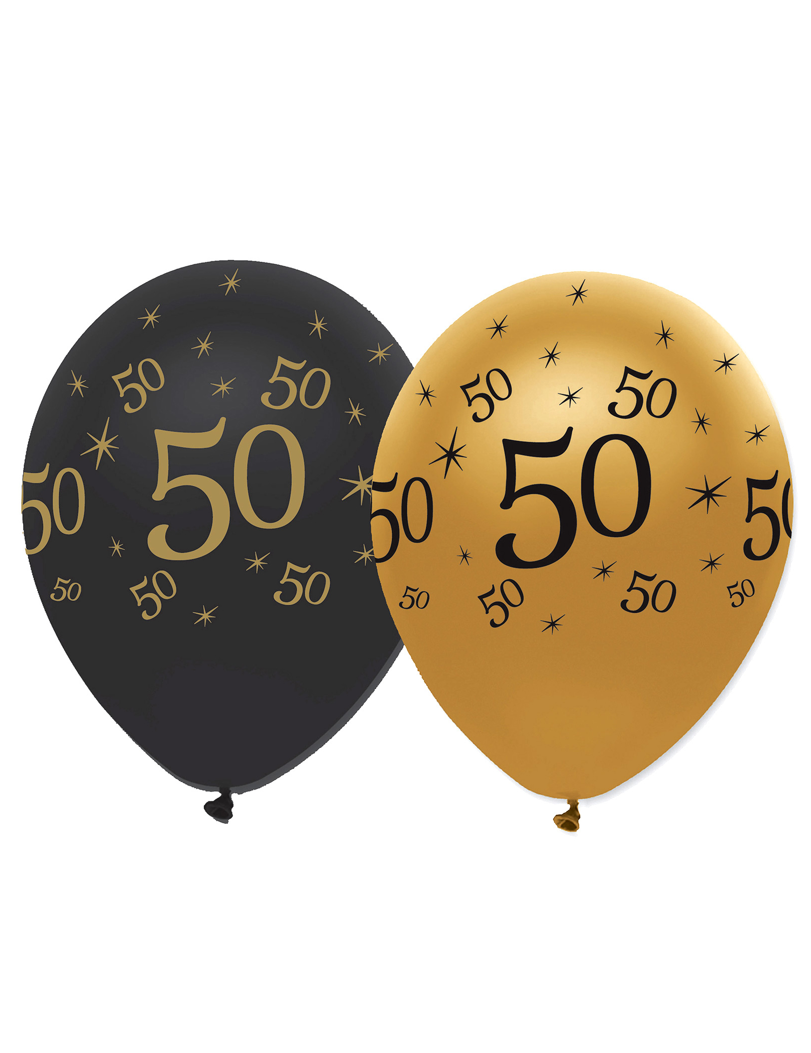 Luftballons 50. Geburtstag 6 Stück schwarz-gold 30cm Luftballons 50. Geburtstag 6 Stück schwarz-gold 30cm von CREATIVE PARTY