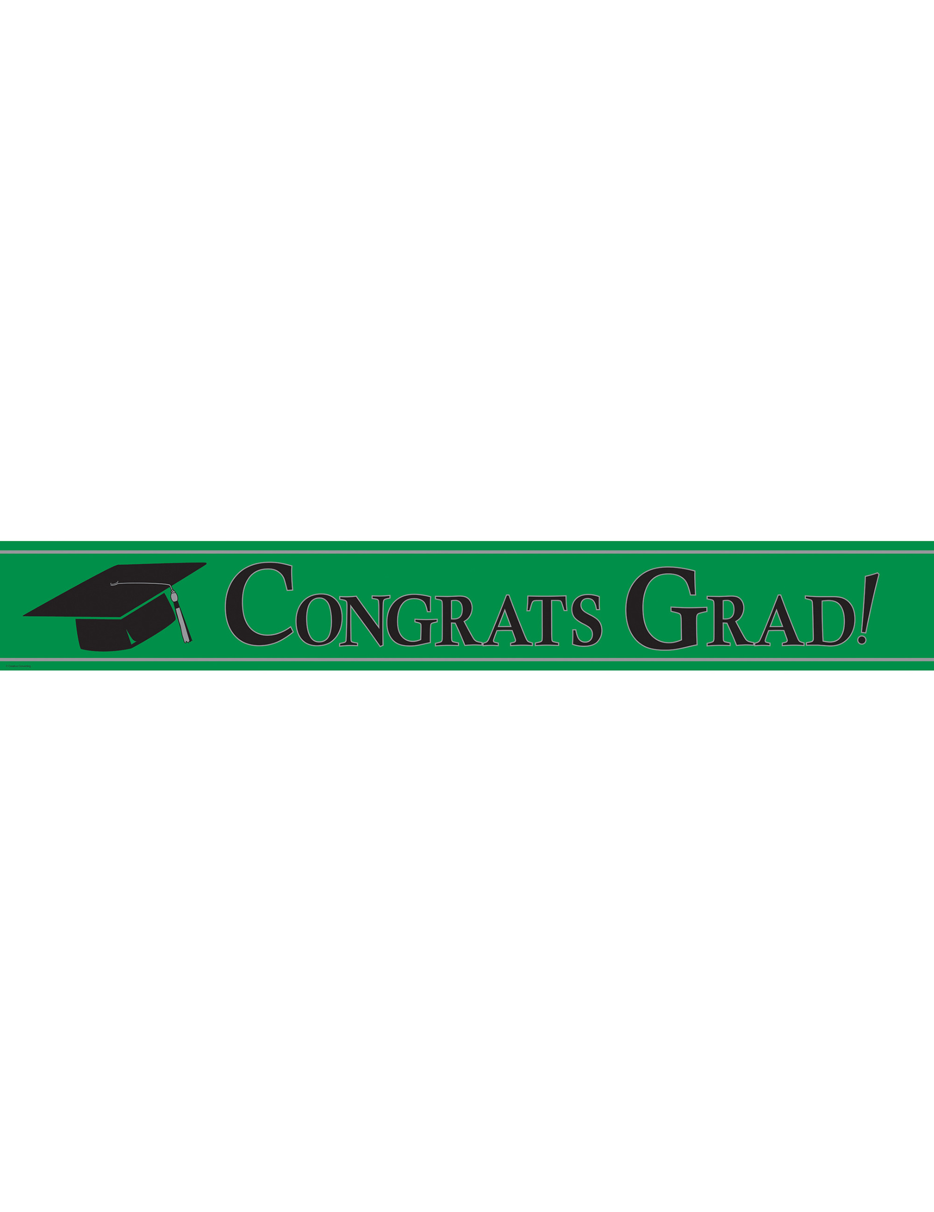 Metallic-Banner "Congrats Grad" Grün, 7 Meter von CREATIVE PARTY