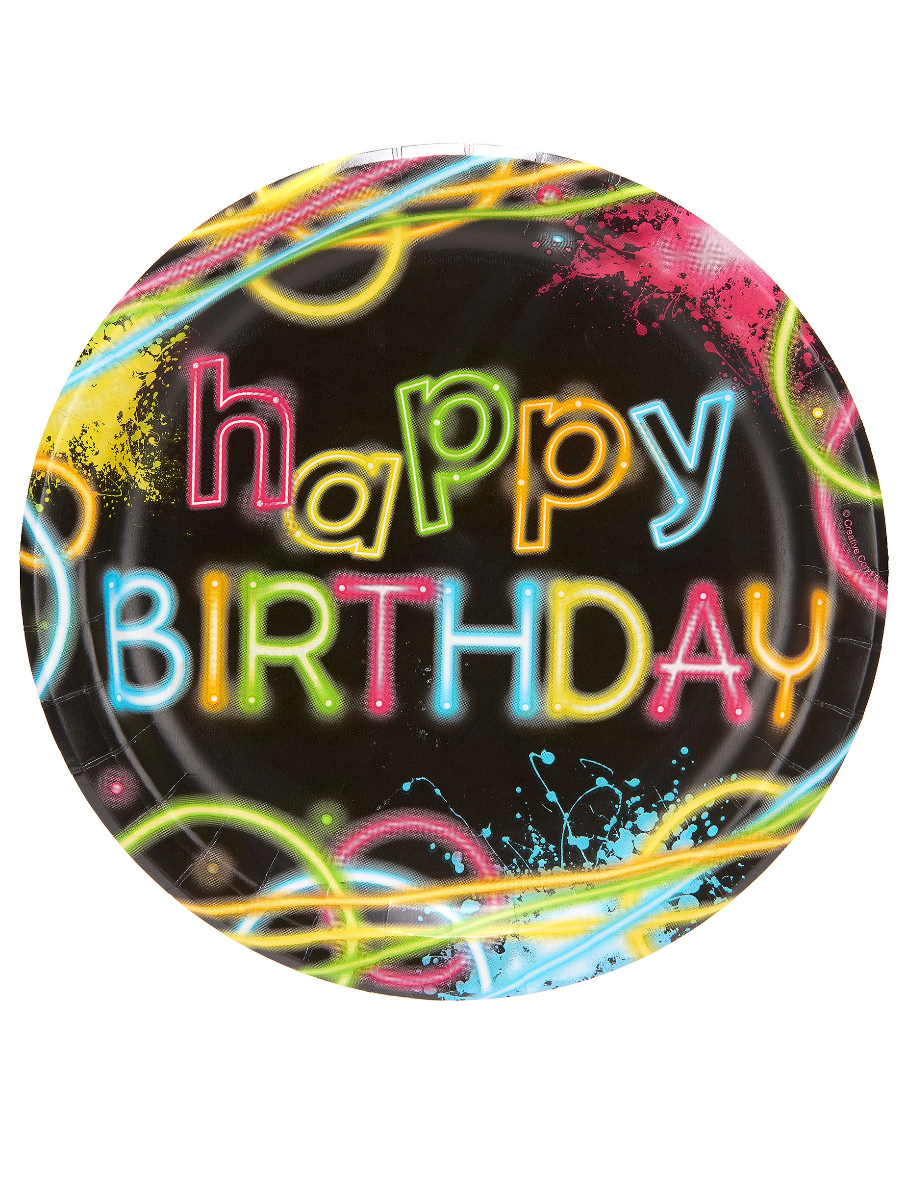 Pappteller Happy Birthday Glow-Party 8 Stück 22 cm Pappteller Happy Birthday Glow-Party 8 Stück 22 cm von BIGIEMME SRL