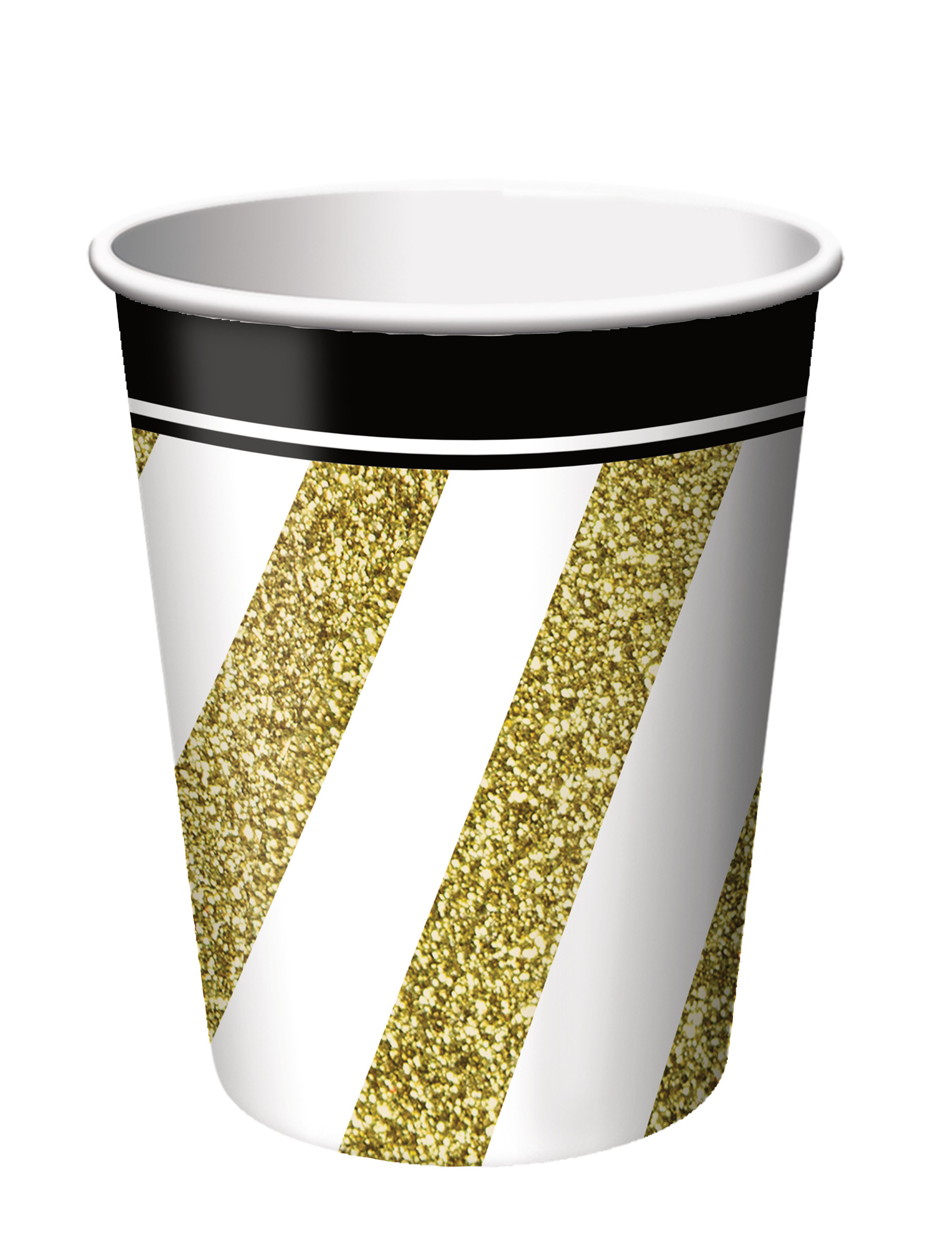 Party-Becher für Geburtstage und Jubiläen 8 Stück weiss-gold-schwarz 266ml Party-Becher für Geburtstage und Jubiläen 8 Stück weiss-gold-schwarz 266ml von BIGIEMME SRL