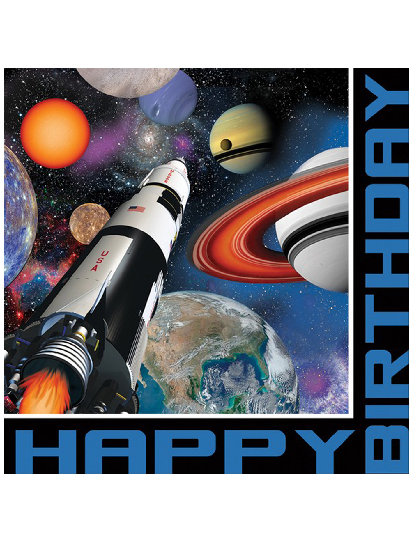 Set Servietten Weltraum für Geburtstag Set Servietten Weltraum für Geburtstag von BIGIEMME SRL