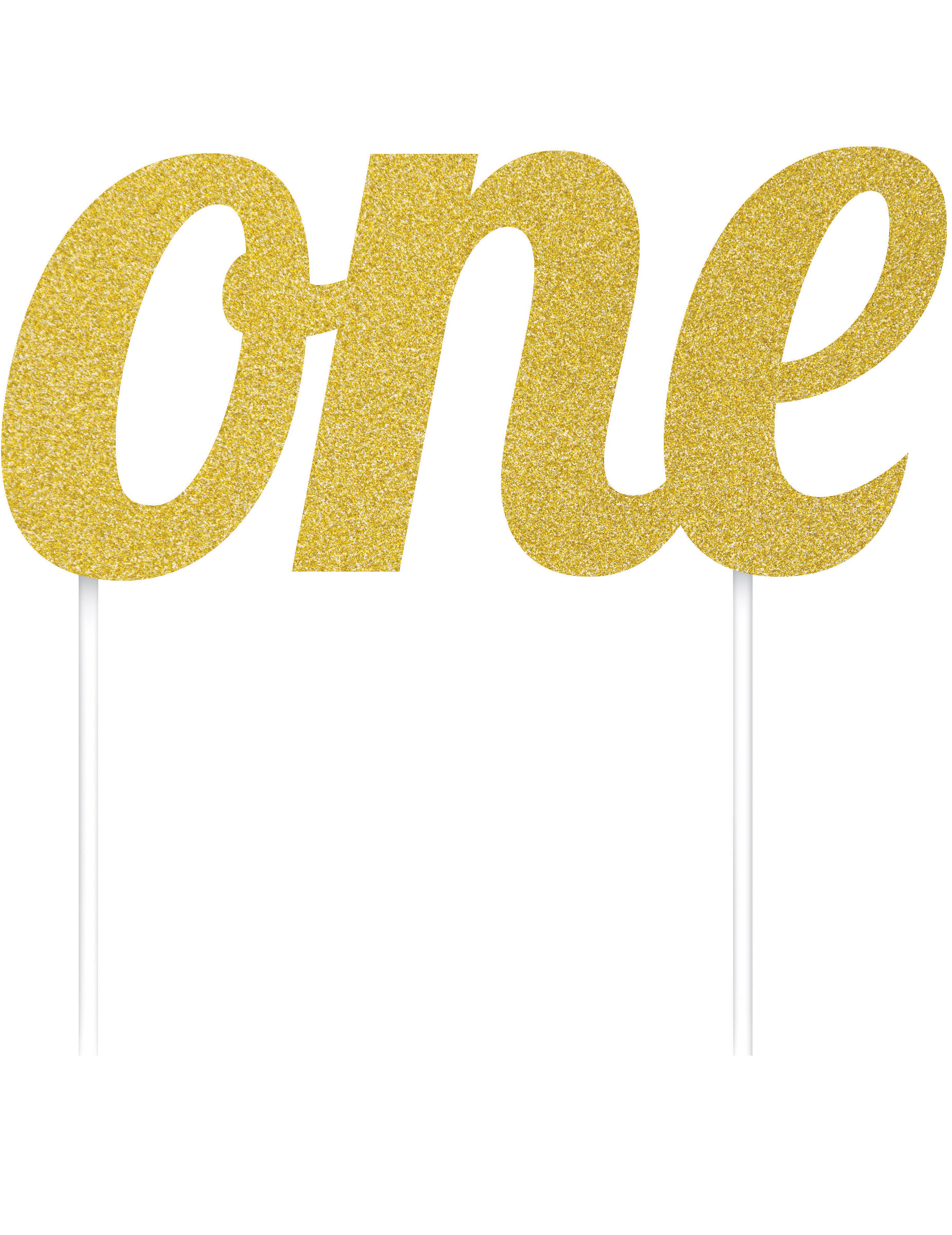 Tortendeko 1. Geburtstag One Gold-Glitzer 7 x 15 cm von CREATIVE PARTY