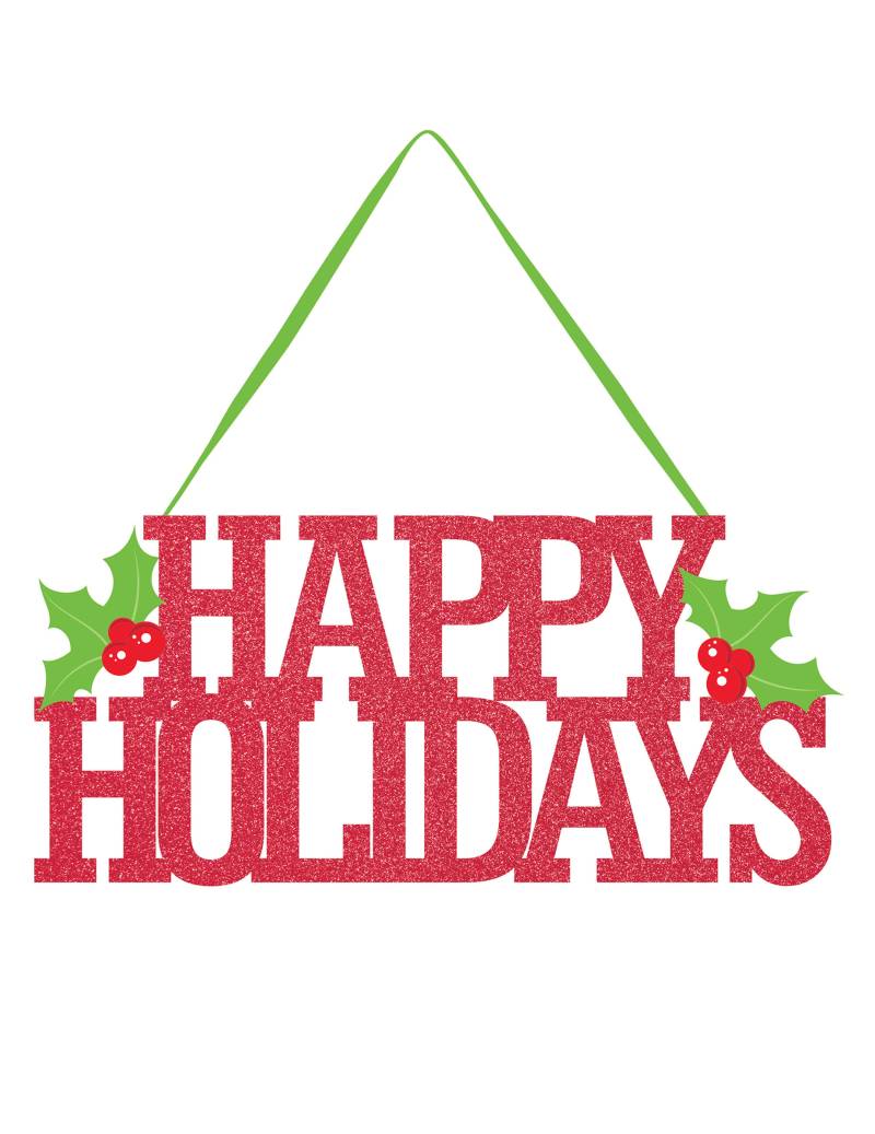 Türdekoration Happy Holidays Rot Glitzernd 33 cm Türdekoration Happy Holidays Rot Glitzernd 33 cm von CREATIVE PARTY