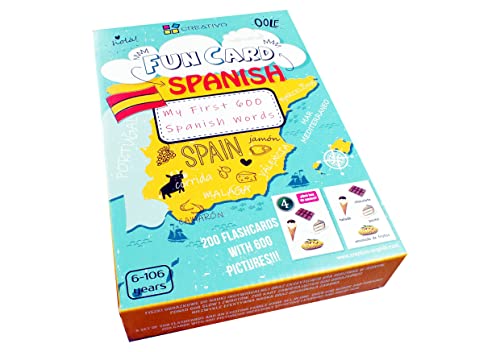 Fun Card English My First 600 Spanish Words (Grammar and Vocabulary flashcards + exciting Game) von CREATIVO