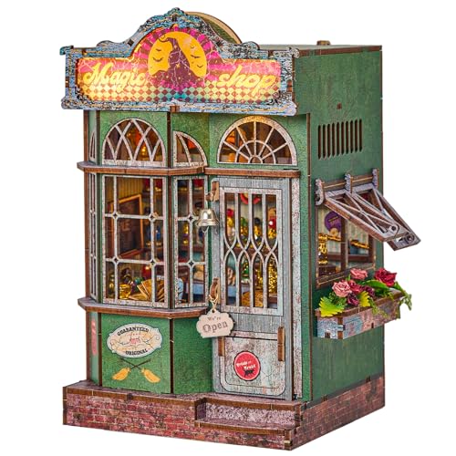 CRESYMME Book Nook Kit, DIY Miniatur Haus Puppenhaus Bausatz Bücherregal Deko für Jugendliche und Erwachsene（ Der Magische Laden） von CRESYMME