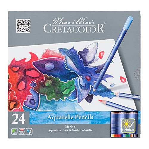 Cretacolor Marino Aquarellstift, 24 Farben sort., Metalletui von Cretacolor