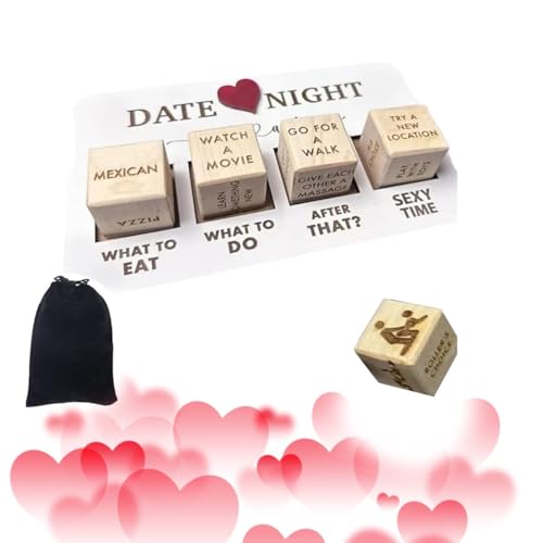 Date Night Dice - After Dark Edition | Würfelspiel aus Holz für Paare | Lustiges romantisches Spiel | Essen, tun, Überraschungsaktivitäten | Valentinstagsgeschenk für Paare Date Night Dice - After Dark Edition | Würfelspiel aus Holz für Paare | Lustiges romantisches Spiel | Essen, tun, Überraschungsaktivitäten | Valentinstagsgeschenk für Paare von CRFLOW