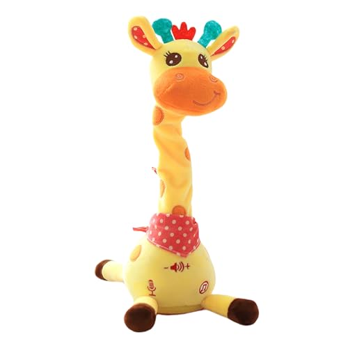 Aufgerüsteter tanzender singender Giraffen-Spielzeug, interaktiver sprechender Plüsch mit Spracherfassung & Wiederholung, verstellbare Lautstärke pädagogisches Musikspielzeug for Kinder von 0-6 Jahren von CRGANGZY